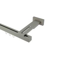 GARDINENSTANGE INNENLAUF Quadline (Multi) Sono 120 cm, 1-läufig, 20x20 mm Satin-Silber - Silberfarben, Metall (120cm) - INTERDECO