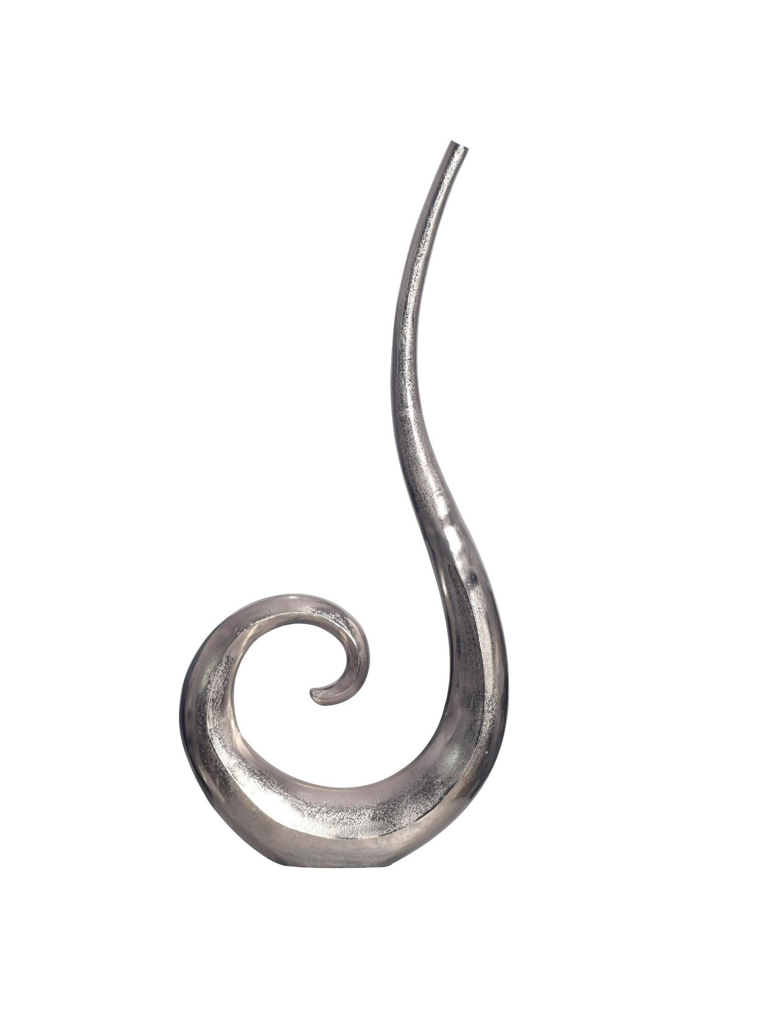 BODENVASE BAVENO, Aluminium, handgefertigt, Silber, 48 x 10 x 100 cm - Silberfarben, Metall (100cm) - KADIMA DESIGN