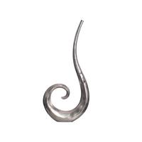 BODENVASE BAVENO, Aluminium, handgefertigt, Silber, 48 x 10 x 100 cm - Silberfarben, Metall (100cm) - KADIMA DESIGN