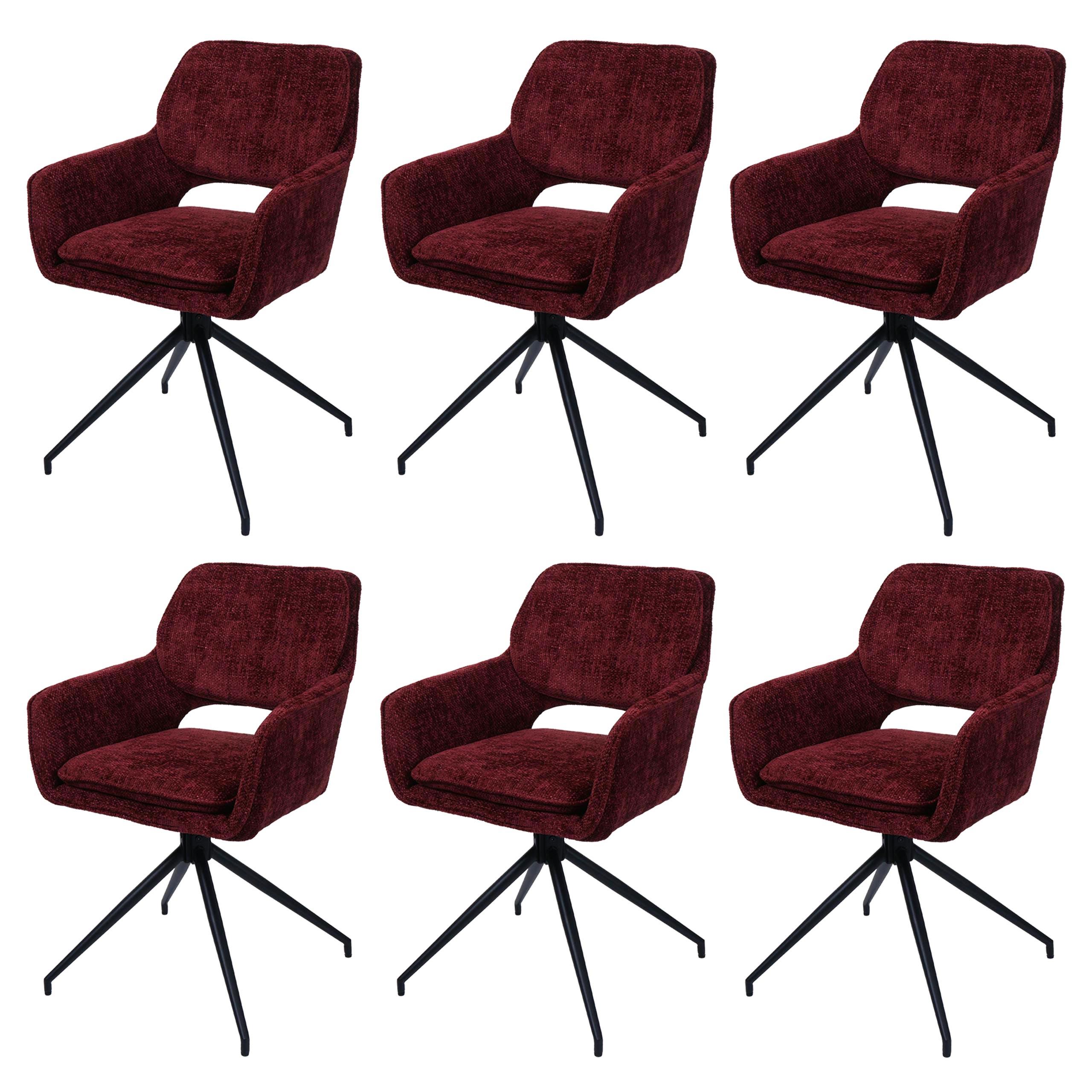 ESSZIMMERSTUHL Bordeaux 6er-Set - Bordeaux, Textil (57/86/61cm) - MCW