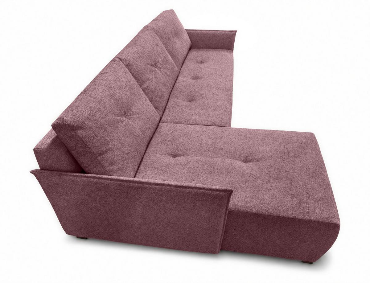 ECKSOFA L Form Damascus Rosa 212/143/88 cm Links mit Schlaffunktion - Schwarz/Rosa, Kunststoff/Textil (143/212cm) - AX Living