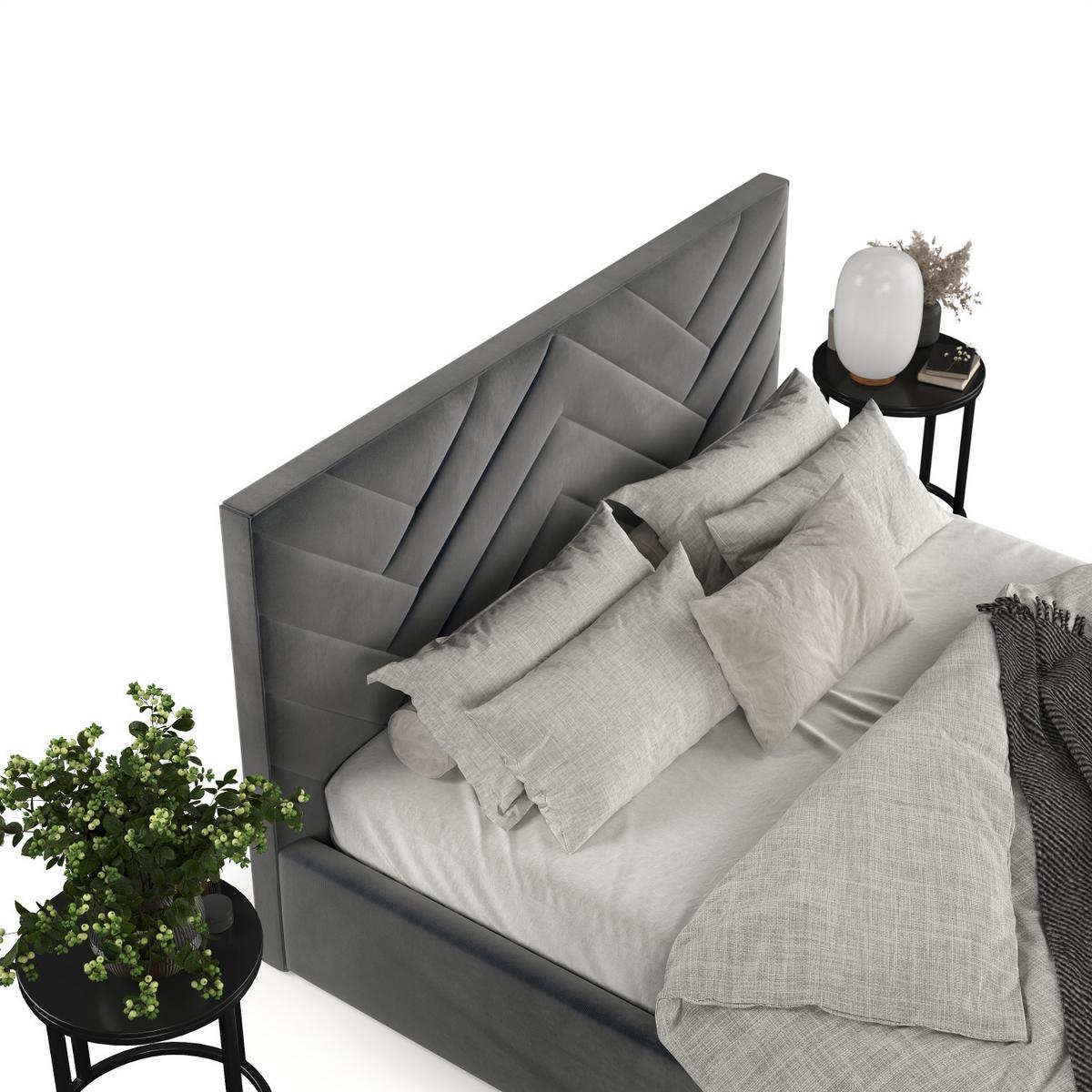 POLSTERBETT Arco 160/200 cm Anthrazit im Paros Stoff - Anthrazit/Schwarz, Holz/Holzwerkstoff (160/200cm) - AltaBeds