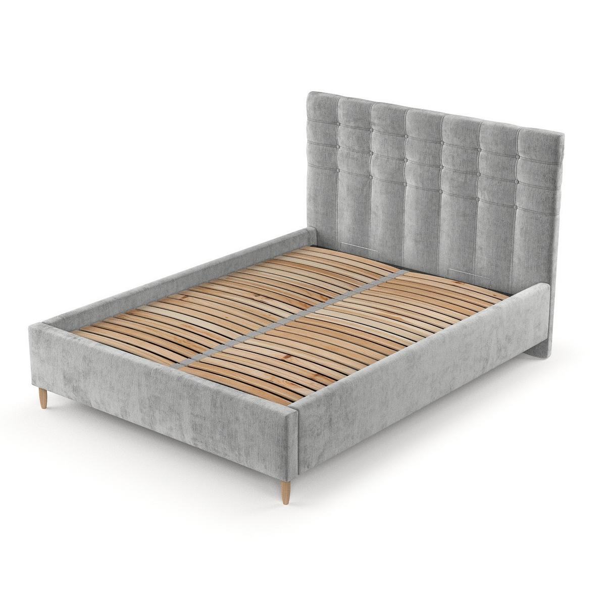 POLSTERBETT Soma 120/200 cm Hellgrau im Lotta Stoff - Hellgrau/Naturfarben, Holz/Holzwerkstoff (120/200cm) - AltaBeds