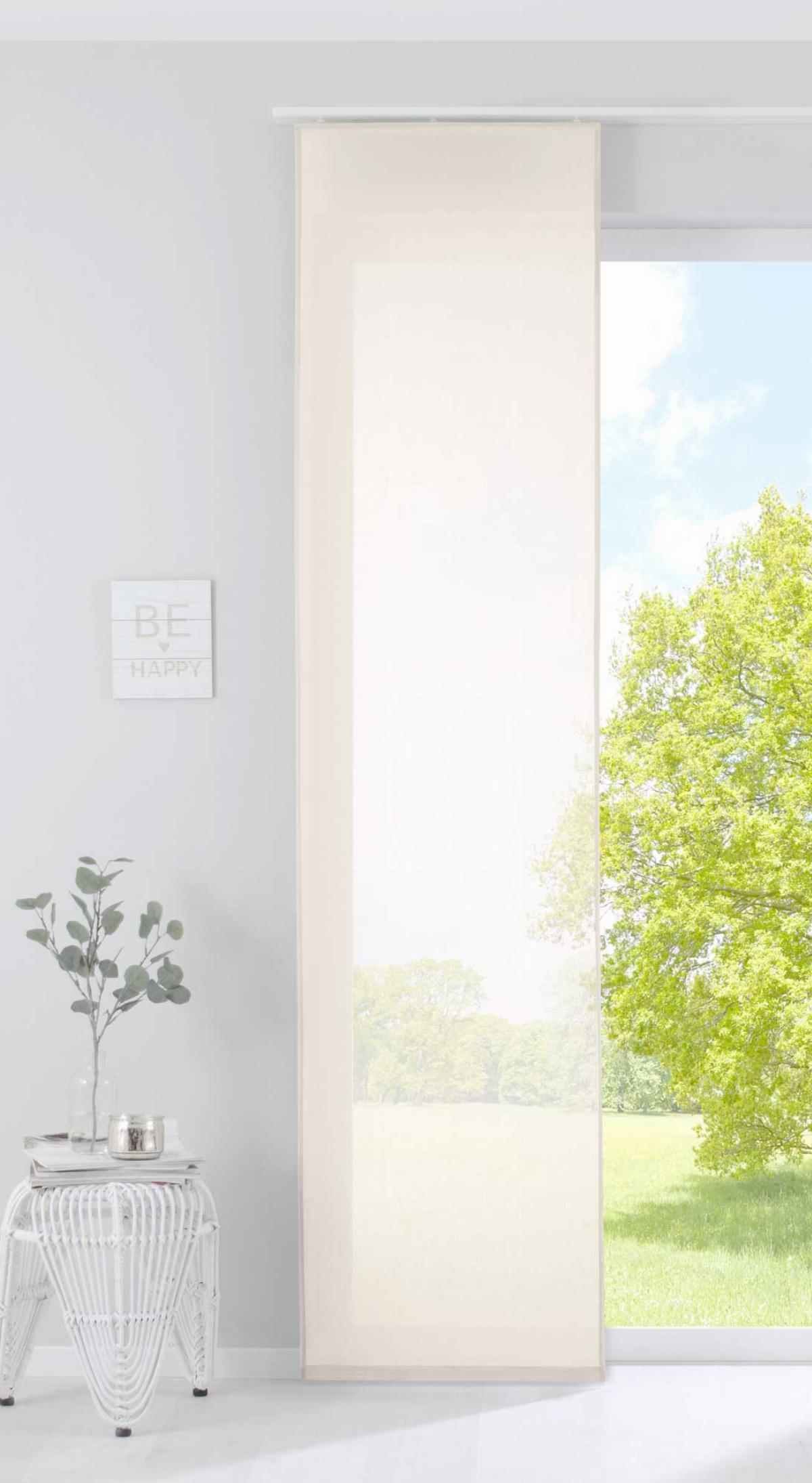 SCHIEBEVORHANG »Nizza« HxB 245x60 cm Creme - Creme, Textil (60/245cm) - Gardinenbox