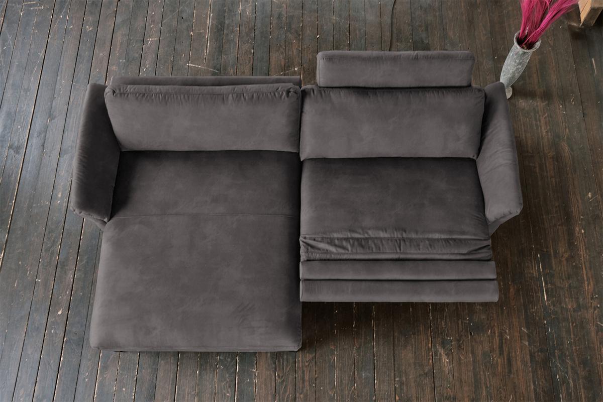 ECKSOFA MIT MOTORISCHER RELAXFUNKTION MALTA Anthrazit Webstoff Relaxfunktion - Anthrazit/Schwarz, Buchenholz/Textil (302/175cm) - KAWOLA