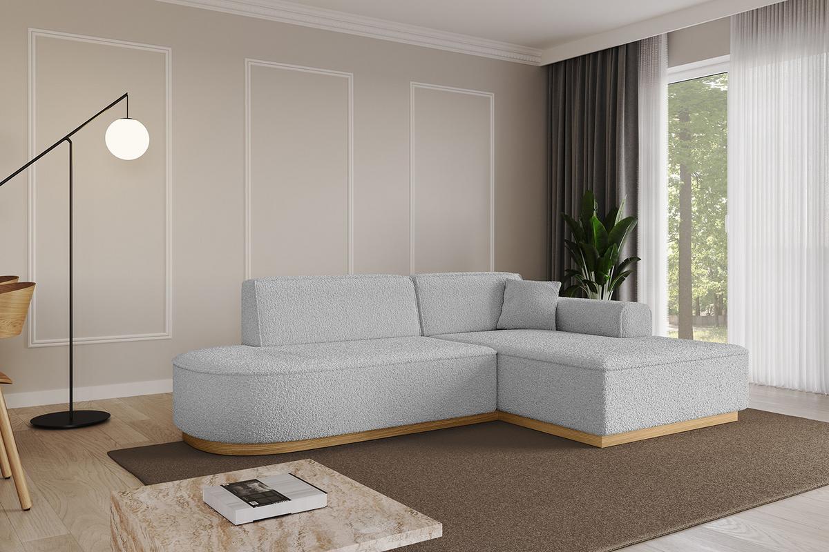 ECKSOFA Ottomane Rechts IREA-L1-v2 - 232x165x80 cm Hellgrau - Hellgrau, Holzwerkstoff/Textil (232/165cm) - ALTDECOR