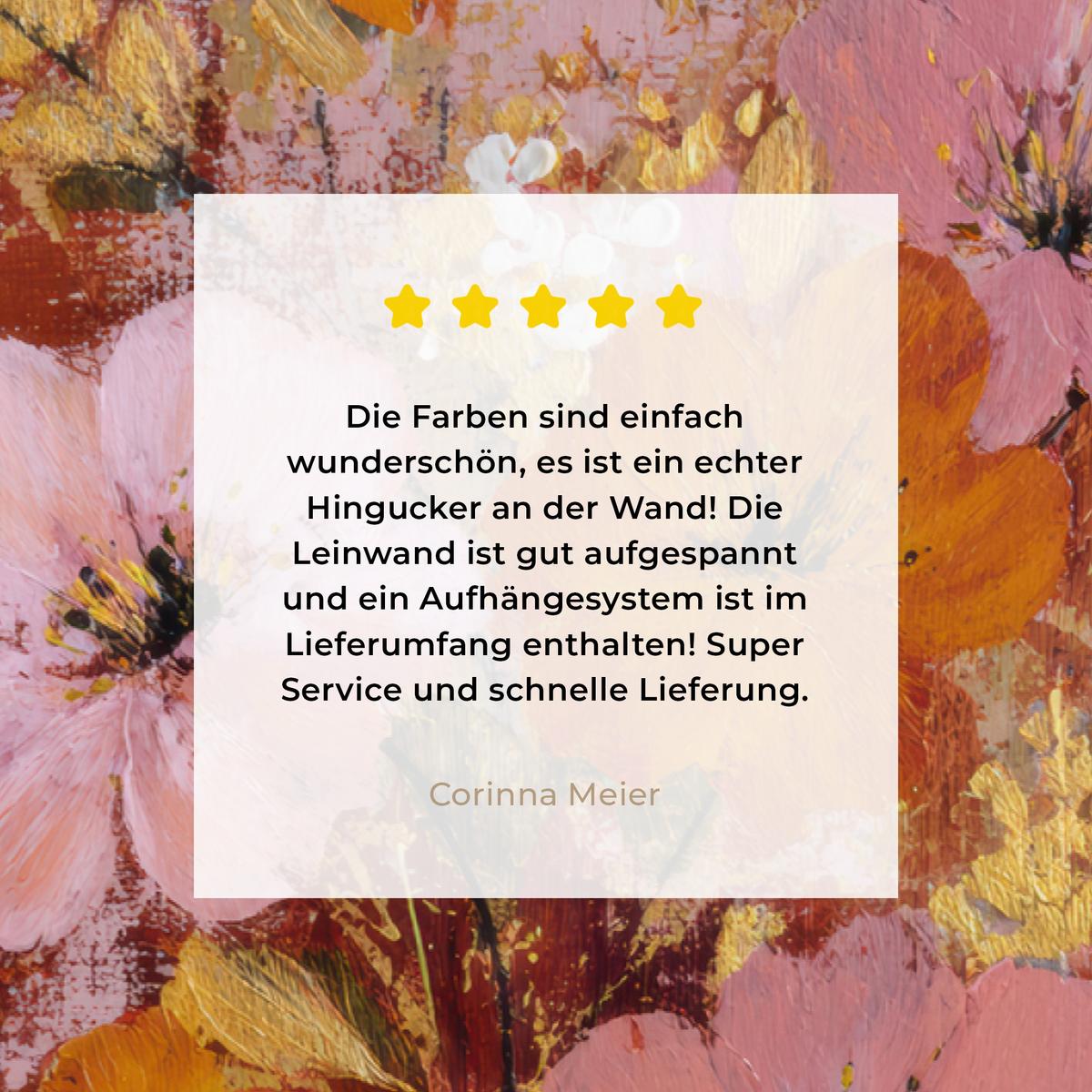 LEINWANDBILD Malerei - Blumen - Rustikal - Rosa Wohnzimmer Groß 120x80 cm - Altrosa, Textil (120/80cm) - MuchoWow