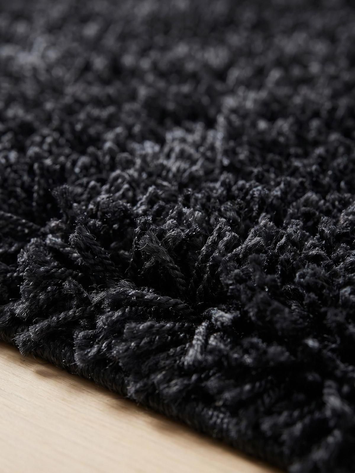 HOCHFLORTEPPICH SALZACH, einfarbig, Anthrazit, 80 x 250 cm - Anthrazit, Textil (250/80cm) - KADIMA DESIGN