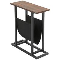 BEISTELLTISCH mit Stofftasche, Couchtisch, Sofatisch, Nachttisch, Dunkelbraun - Dunkelbraun, Kunststoff (49/19/55cm) - HOMCOM
