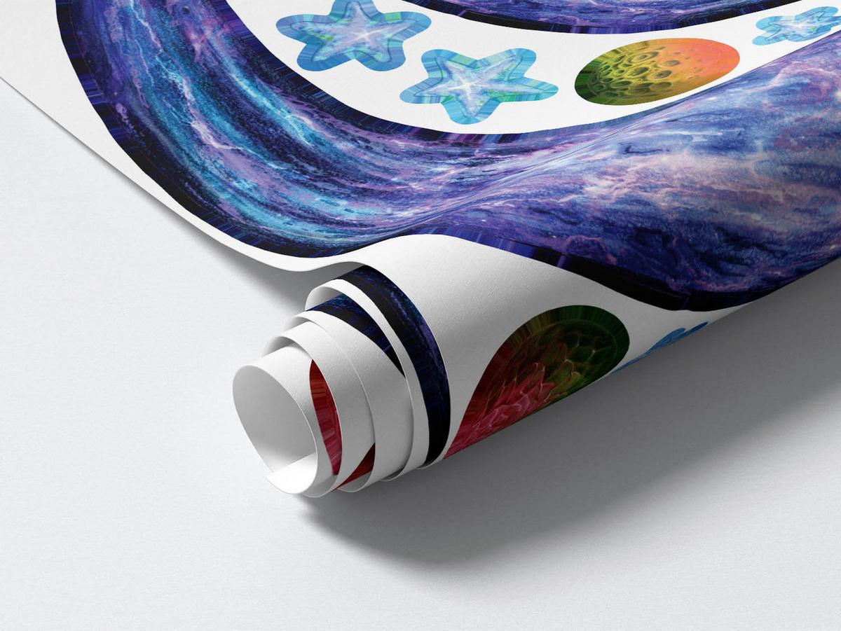 WANDAUFKLEBER 130x201cm - Farbenfroher Raum - Multicolor, Kunststoff (130/201/0.1cm) - Wallfluent