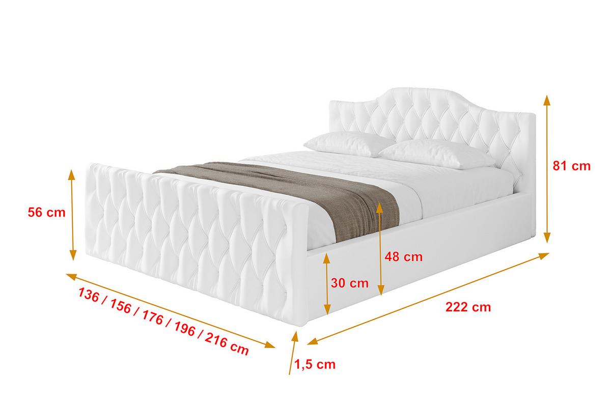 POLSTERBETT mit Bettkasten, Fußteil und Lattenrost, Boxbett mit Matratze H3/H4 - FALIO-Z-V1 120x200 Weiß Kunstleder - Weiß Hochglanz, Holzwerkstoff/Textil (120/200cm) - ALTDECOR