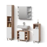 BADMÖBEL-SET Fucino Sonoma 4 Teile - Sonoma Eiche, Holzwerkstoff (60/54/32cm) - Livinity®