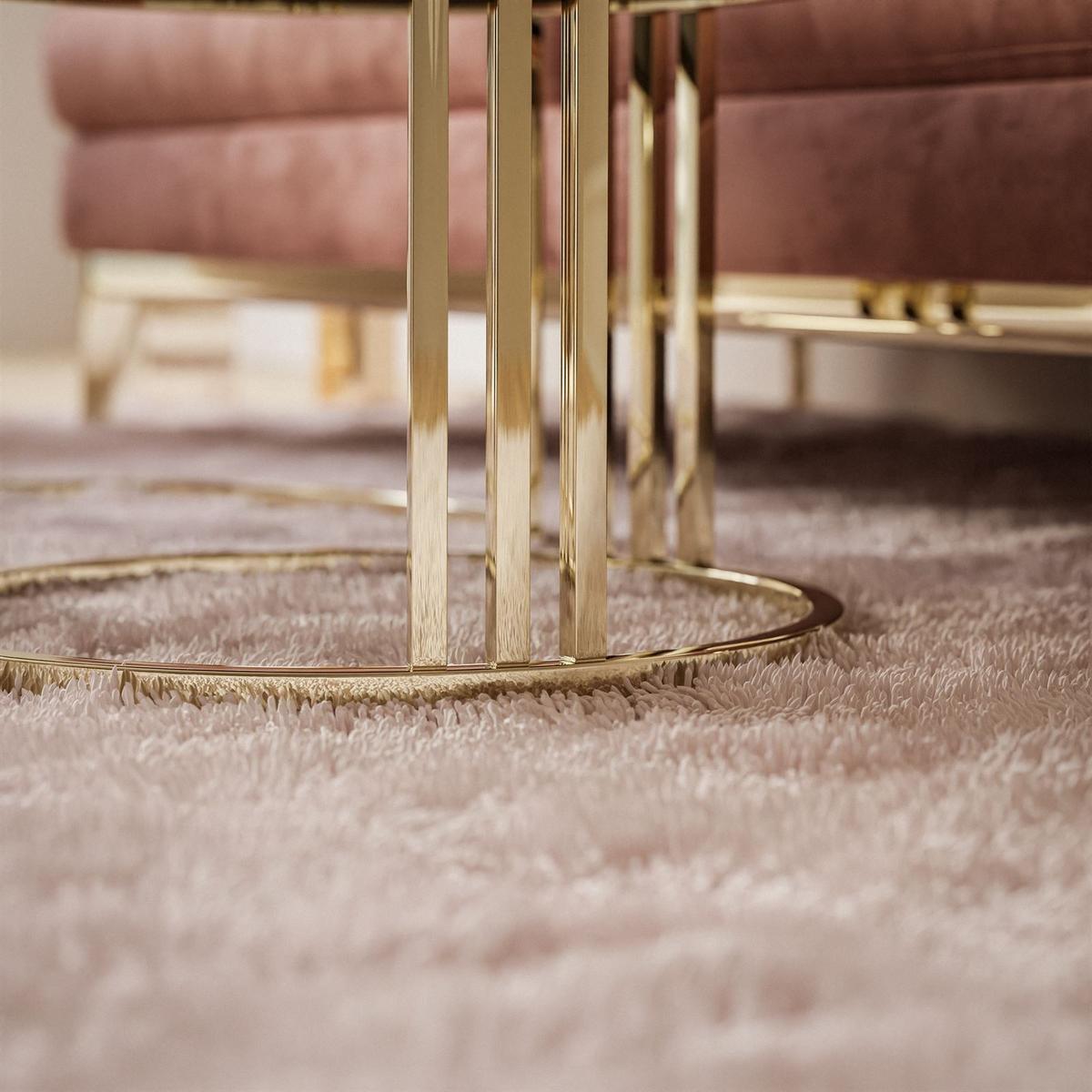 COUCHTISCH 2 in 1 LORI verchromt gold Hochglanz - Goldfarben/Weiß, Holzwerkstoff (70/70/49cm) - Lookway