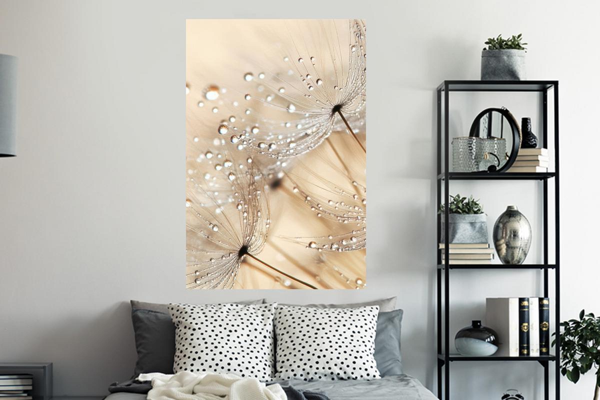 WANDTATTOO Löwenzahn - Abstrakt - Natur - Beige Wandaufkleber 80x120 cm - Braun, Kunststoff (80/120/0.1cm) - MuchoWow