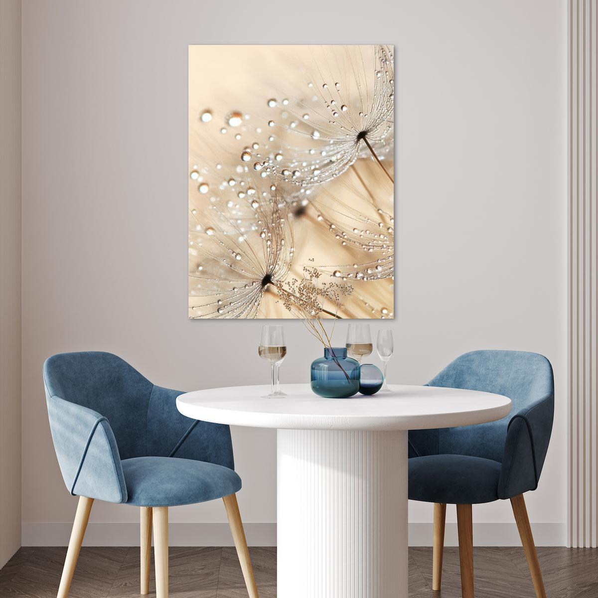 POSTER Löwenzahn - Abstrakt - Natur - Beige Deko Wohnzimmer 60x80 cm - Braun, Papier (60/80/0.1cm) - MuchoWow