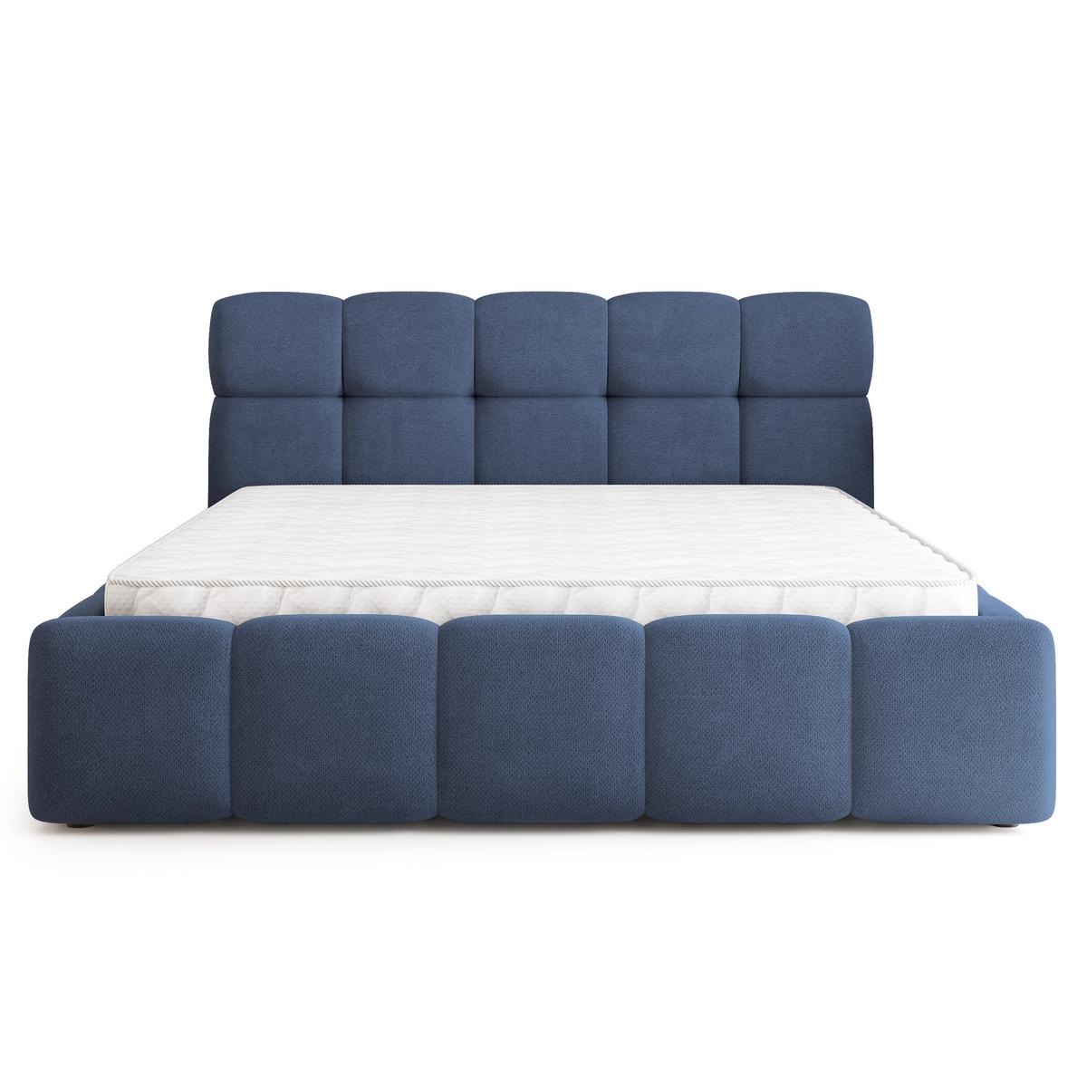 POLSTERBETT FARU SR 120x200 cm mit Bettkästen - Blau - Blau, Holz (120/200cm) - MASSENO