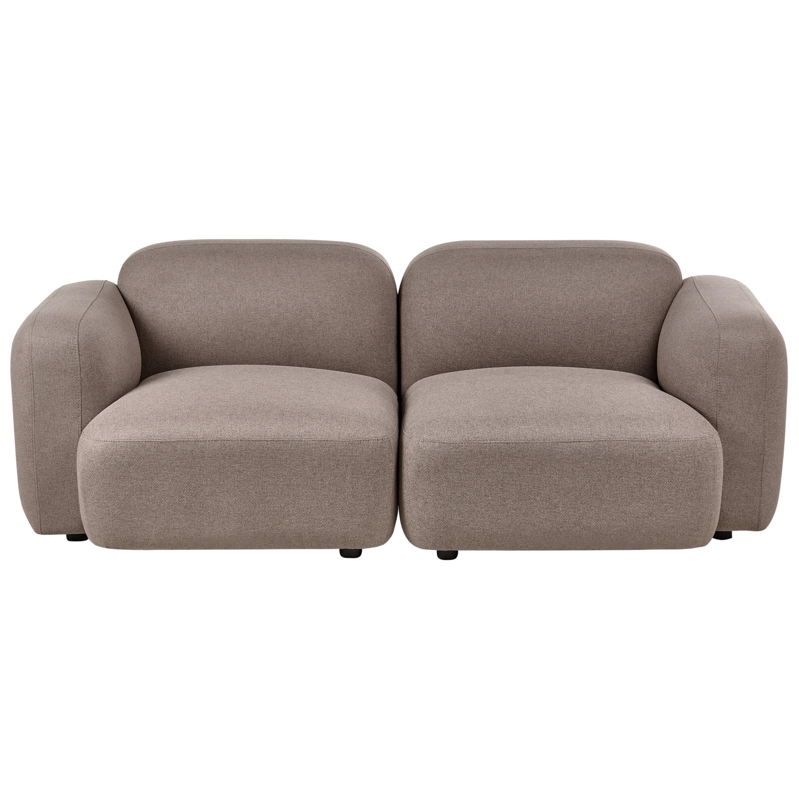 3-SITZER-SOFA Stoff Taupe Afoss - Taupe, Textil (195/71/94cm) - Beliani