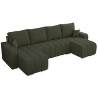 WOHNLANDSCHAFT KIRASSO U Grün Boucle - Grau/Grün, Textil/Metall (320/86/147cm) - MKS
