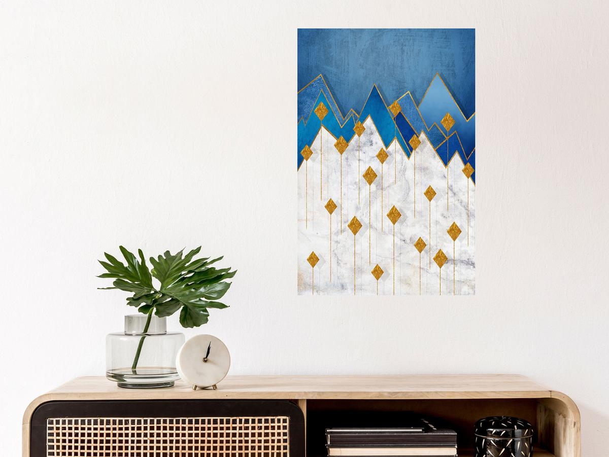 KUNSTDRUCK Grau 40/60 cm - Blau/Grau, Textil (40/60cm) - KUNSTLOFT