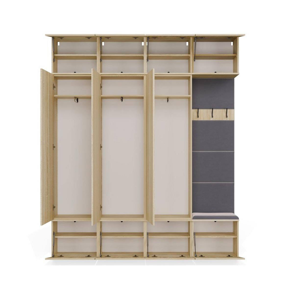 GARDEROBENSCHRANK modern, Schrank Set Kleiderschrank - Schuhschrank Sonoma Eiche 200/238/35 - Sonoma Eiche, Holzwerkstoff (200/238/35cm) - RAUMHIRSCH FURNITURE