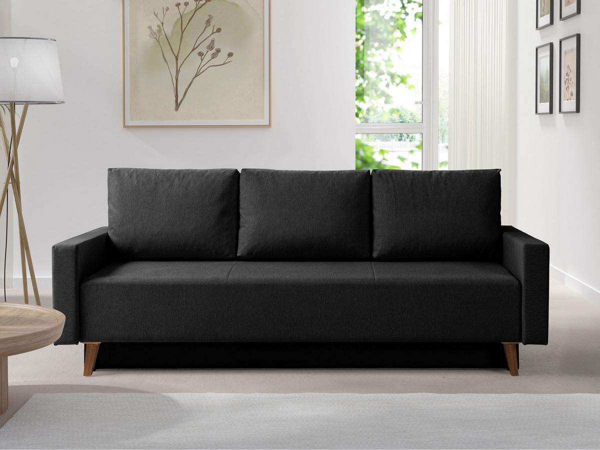 SCHLAFSOFA Oviedo - Schwarz, Holz/Kunststoff (215/86/95cm) - MIRJAN24