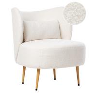 SESSEL Cremeweiß Otsby II - Weiß/Braun, Textil (60/76/55cm) - Beliani
