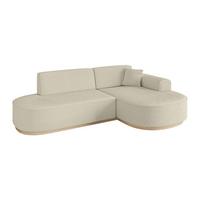 ECKSOFA Ottomane Rechts MARI-L1-v1 - 243x171x83 cm Beige Bouclé - Beige, Holzwerkstoff/Textil (171/243cm) - ALTDECOR
