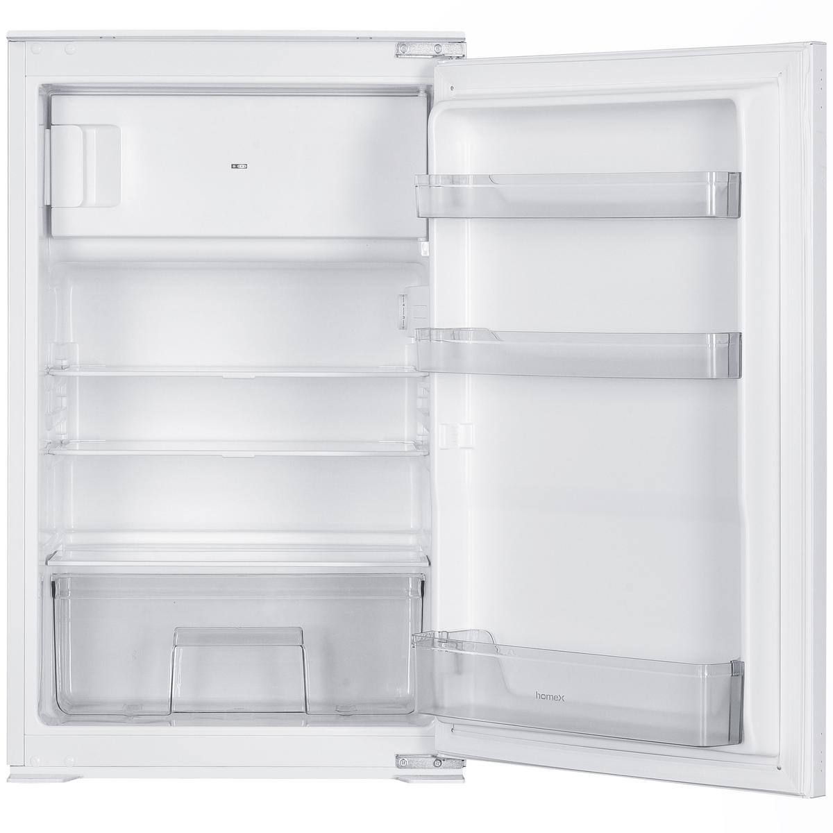 KÜHLSCHRANK Einbau, mit Gefrierfach, 88cm Nische, 118 Liter, Schlepptürtechnik, CFB1181E - Weiß, Glas/Kunststoff (54/89/54cm) - homeX