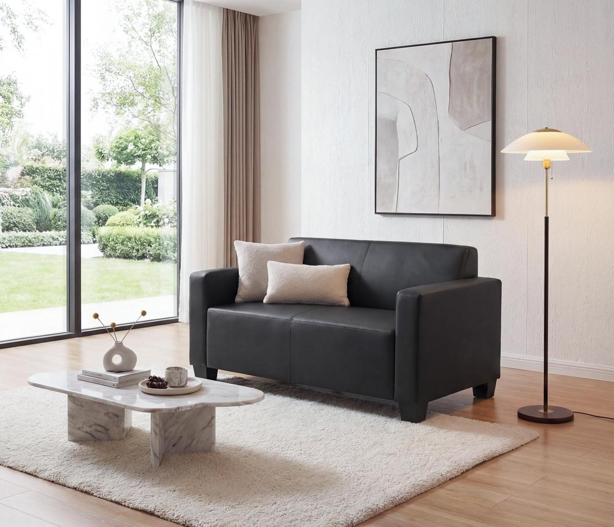 2-SITZER-SOFA Schwarz - Schwarz, Textil (136/76/52cm) - MCW
