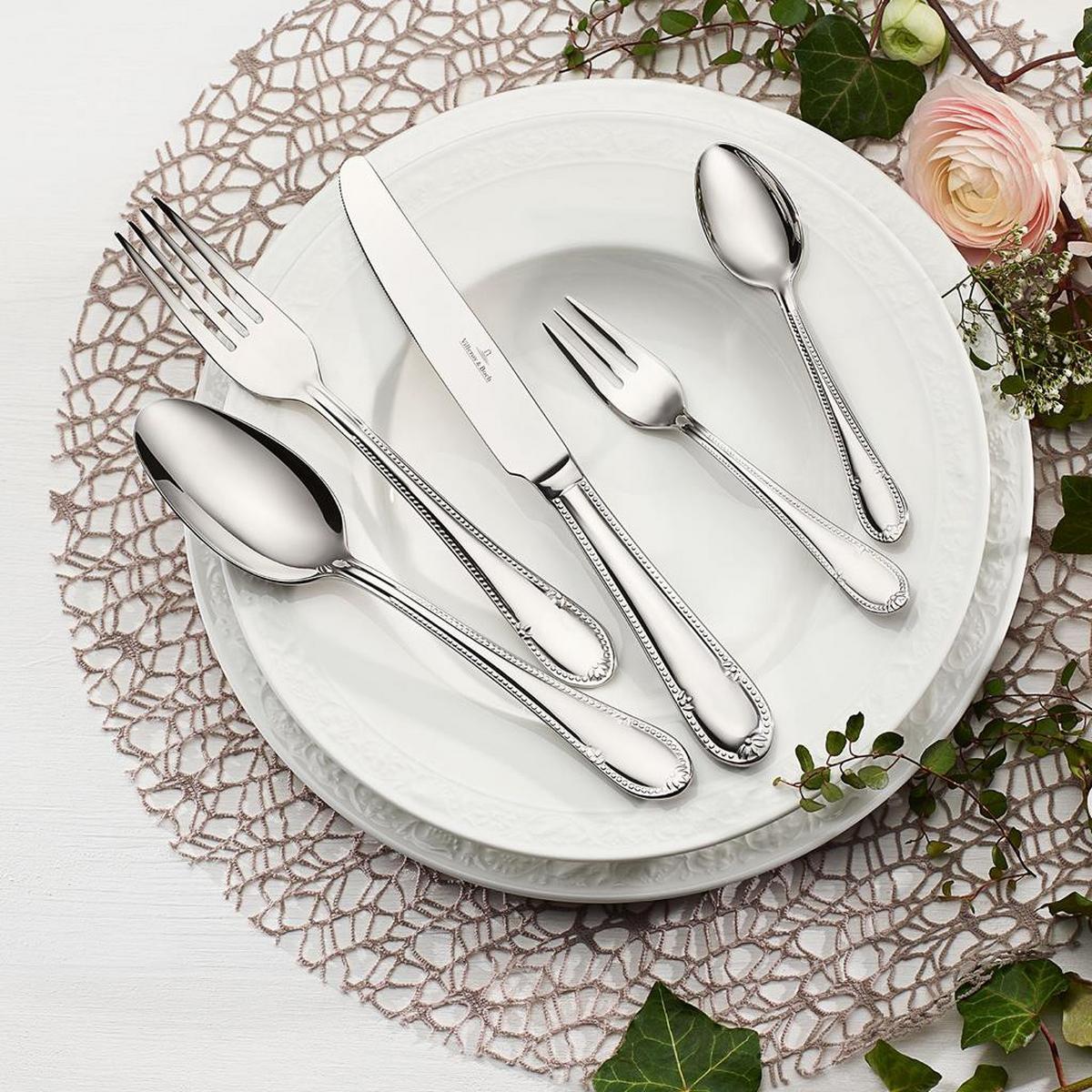 TAFELBESTECK Mademoiselle silber 30-tlg. - Silberfarben, Metall - Villeroy & Boch