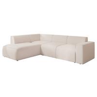 ECKSOFA ZAVO Links Feiner Mischstoff in Creme - Creme, Kunststoff/Textil (310/218cm) - Idohome