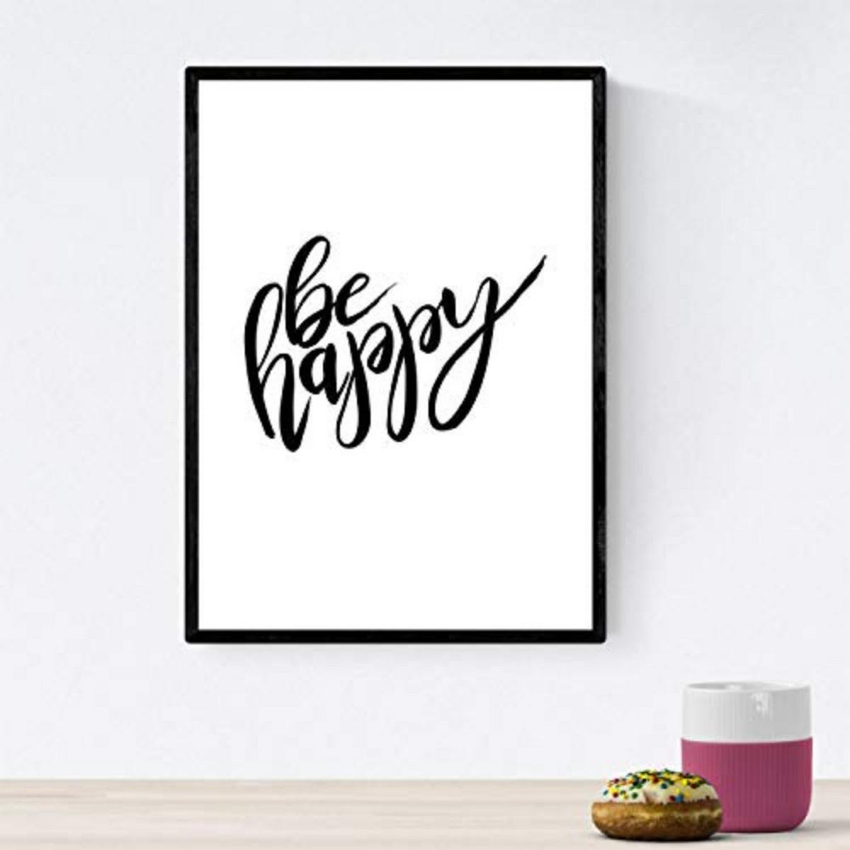 POSTER Set mit 4 glücklich und bunt Dream Big A3 Rahmenlos - Klar, Papier (29.7/3cm) - Nacnic