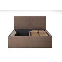 POLSTERBETT Gent Sahara 100 x 200 x 40 cm Stauraum Mit hochwertiger Matratze H3 (bis 120 kg) und Lattenrost - Sahara, Holz (100/200cm) - Halmon Schlafkomfort Betten 