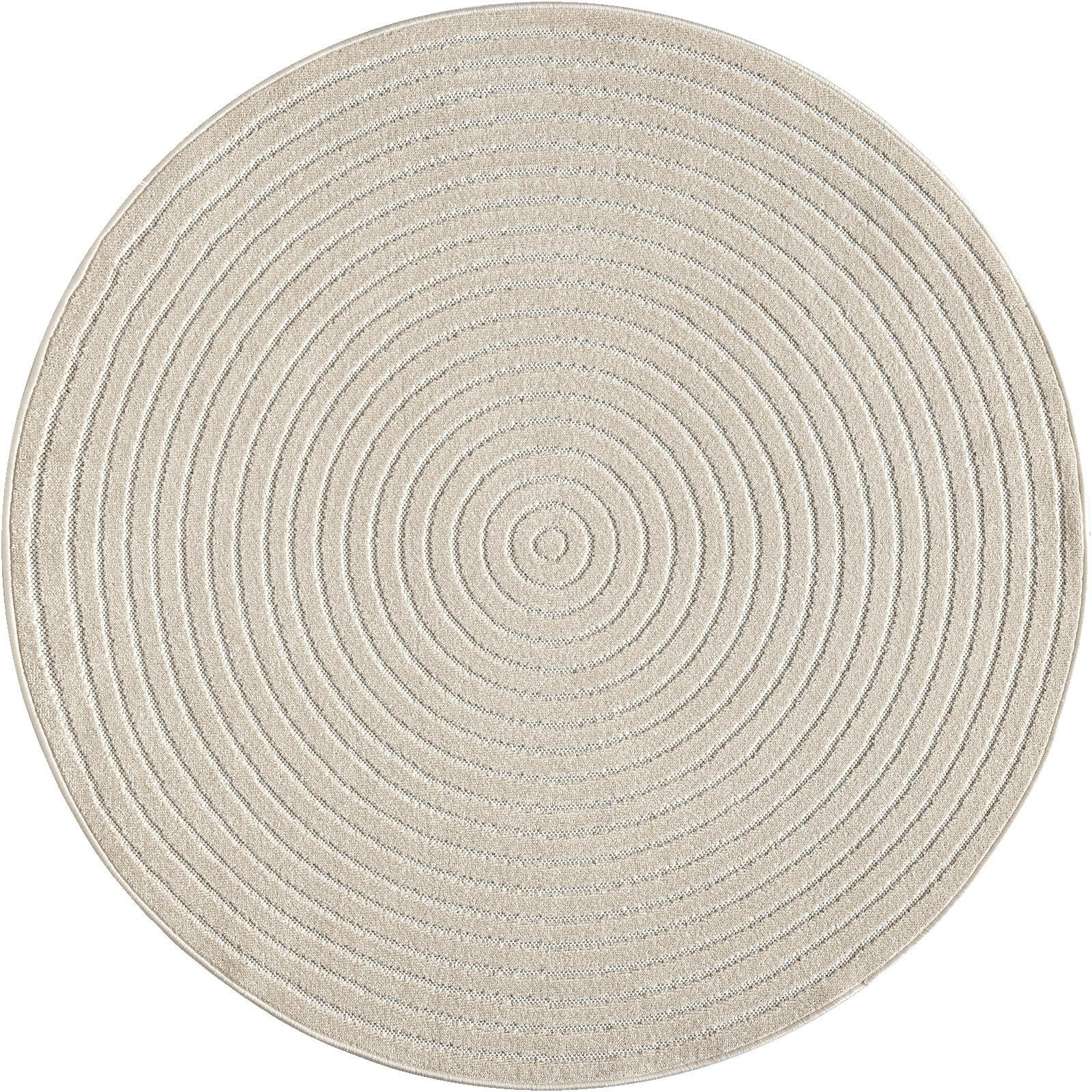 TEPPICH Outdoor Abstrakt MEZEN Polypropylen Beige 160 x 160 cm - Beige, Textil (160/160cm) - KADIMA DESIGN