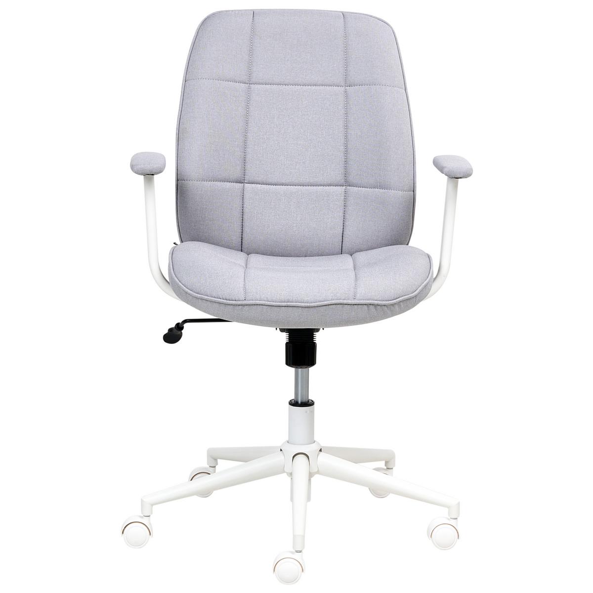 BÜROSTUHL Grau Carlton - Weiß/Grau, Textil (60/87/60cm) - Beliani