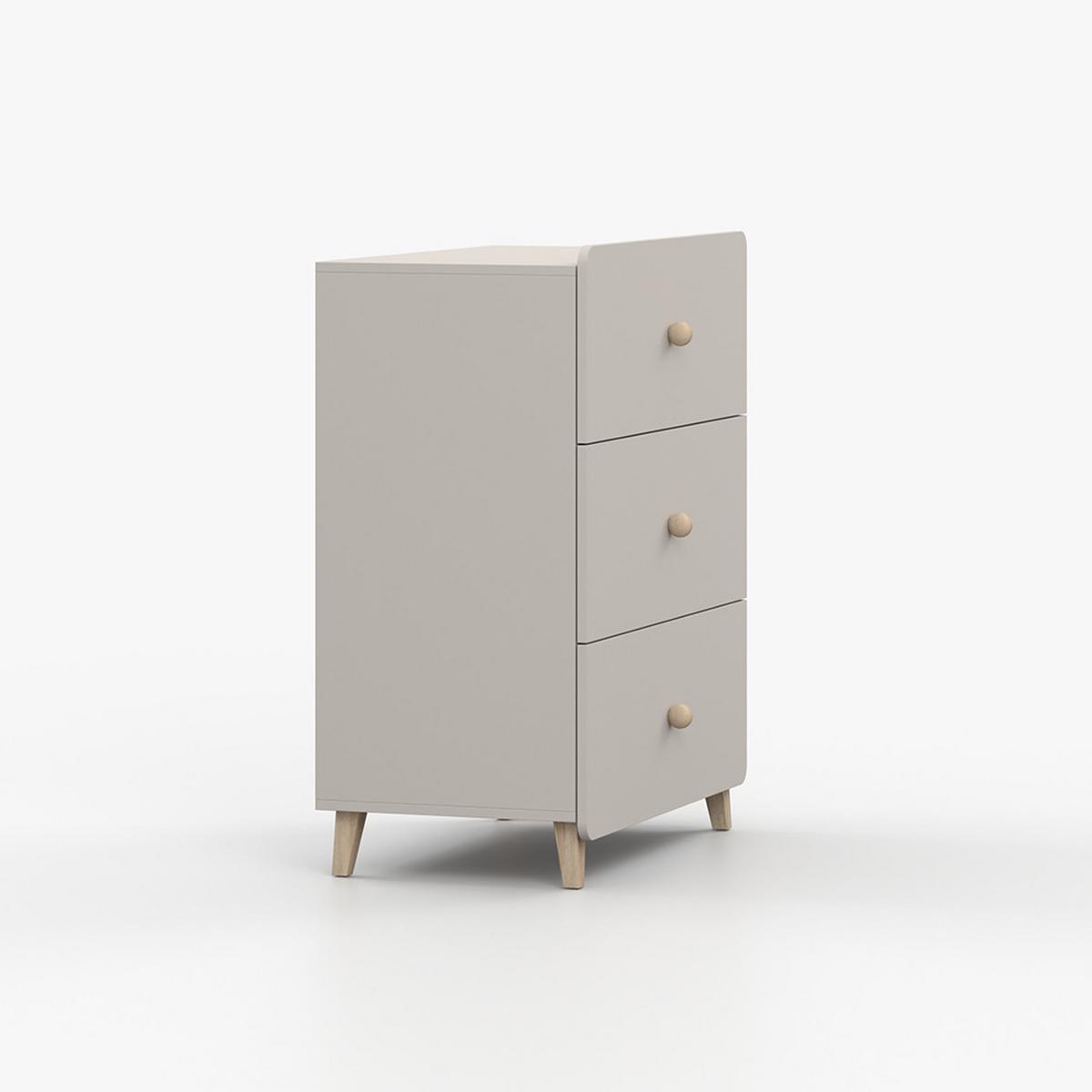 KOMMODE MARIO 3S 90 cm Kaschmir/Kaschmir, drei Schubladen, Holzgriffe - Kaschmir, Holzwerkstoff (80/99/40cm) - imoebel24
