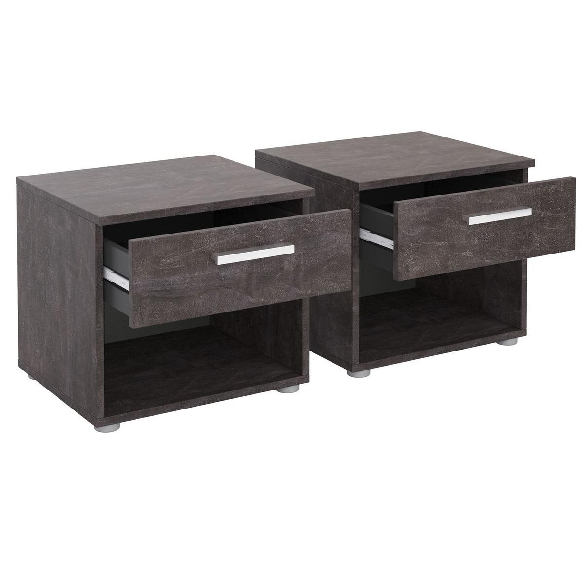 NACHTTISCH MARY 2ER-SET - Dunkelgrau, Holzwerkstoff (42/38/30cm) - CARO-Möbel