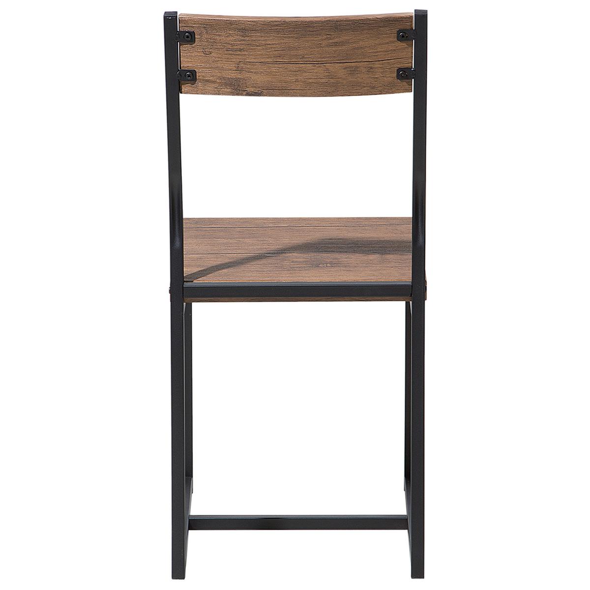 ESSGRUPPE Dunkelbraun Stahl 6-Sitzer 150 cm Laredo - Schwarz, Holzwerkstoff (150/75/90cm) - Beliani