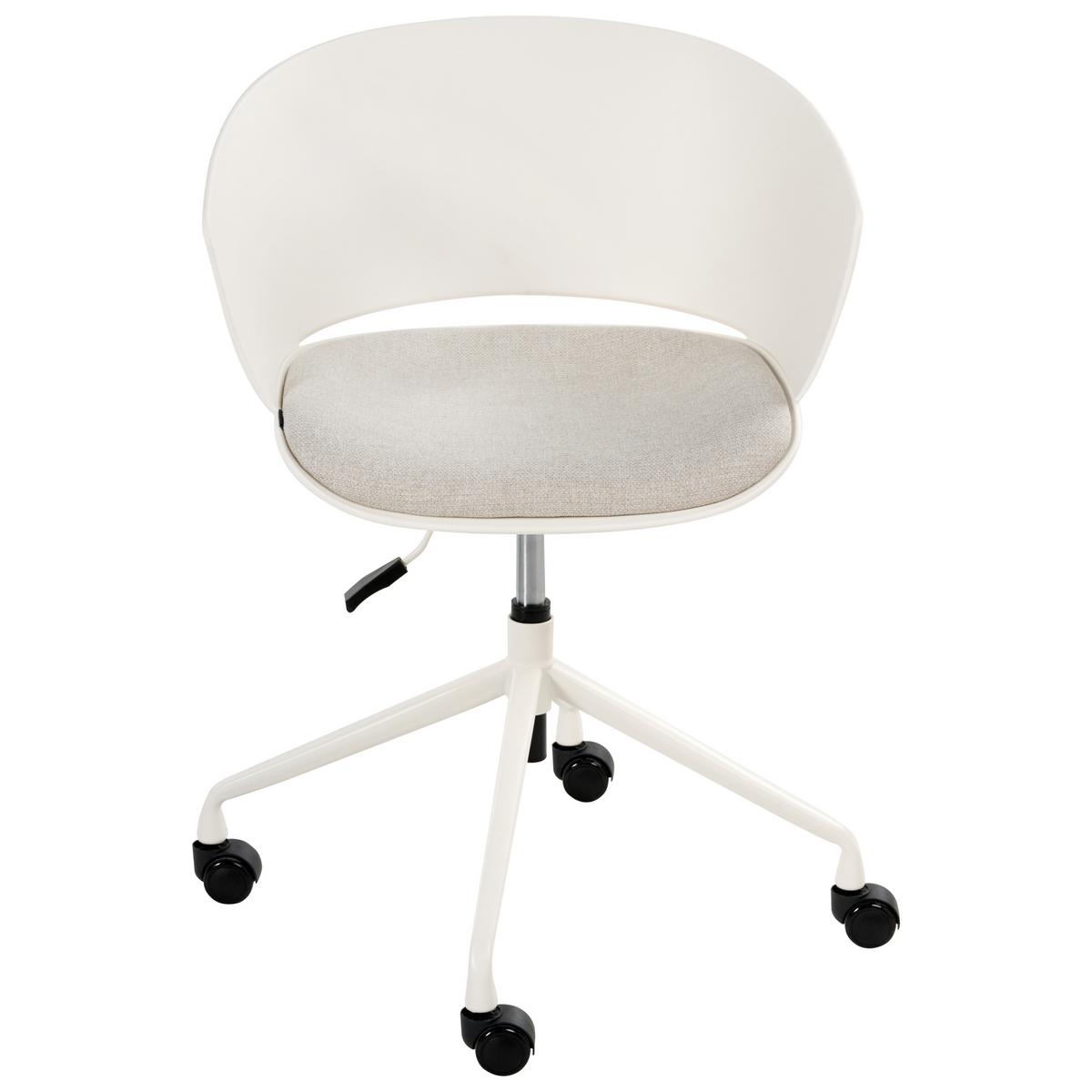 BÜROSTUHL Cremeweiß Gleeful - Beige/Schwarz, Textil (64/77/64cm) - Beliani