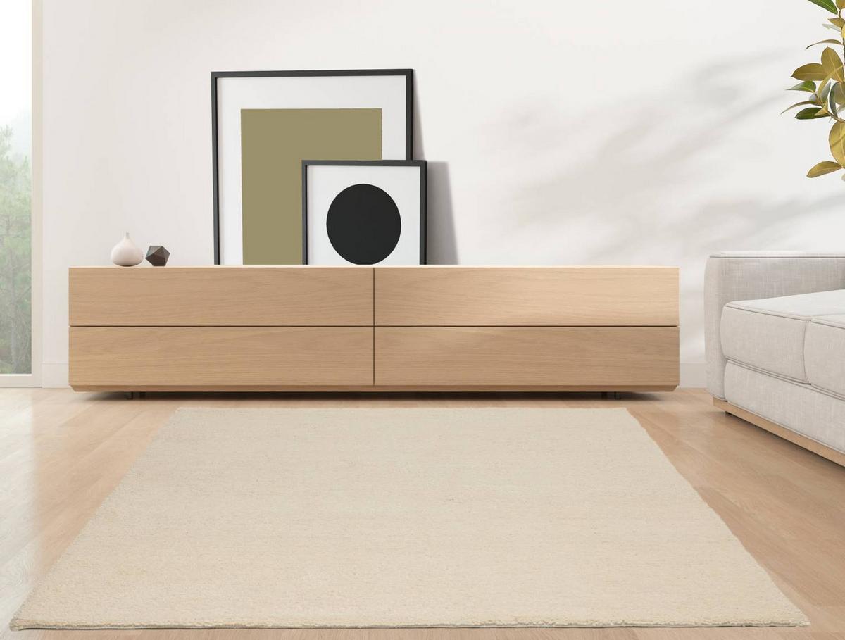 BERBERTEPPICH Super Berber 15/15 simple 200x300 cm - Weiß, Textil (200/300cm) - Rug and Roll