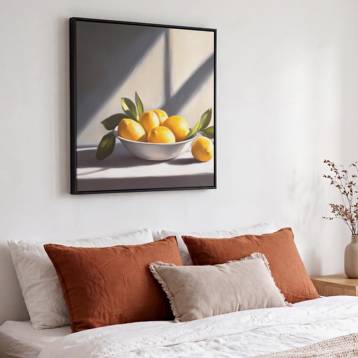 LEINWAND Bilder mit Rahmen - Zitronen - Stilleben - Gelb - 50x50 - Gelb, Textil (50/50cm) - MuchoWow