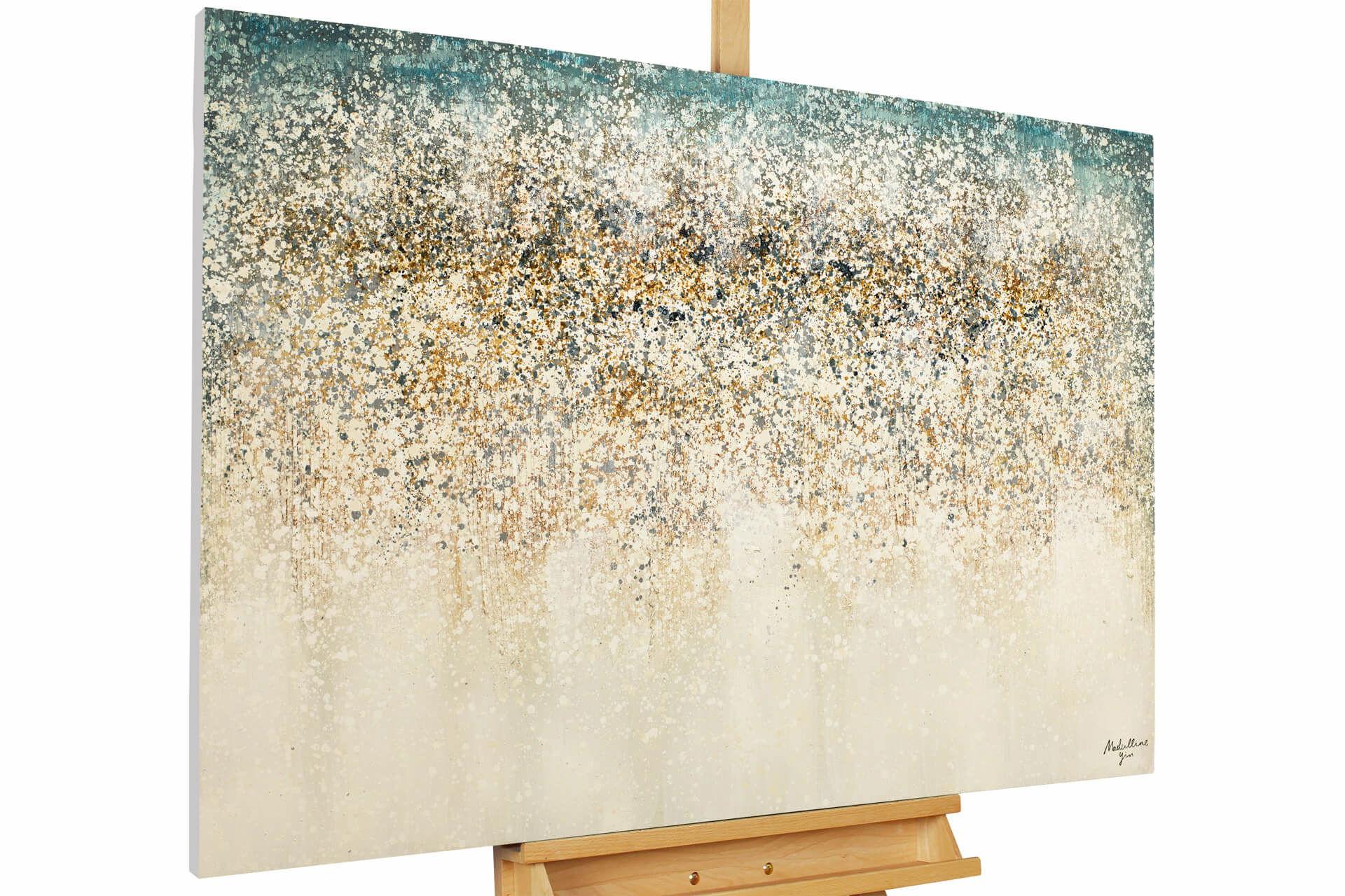 ÖLGEMÄLDE 120/80 cm - Blau/Beige, Holz/Textil (120/80cm) - KUNSTLOFT