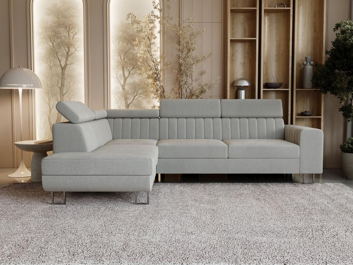 ECKSOFA Berona Grau Links - Grau, Holz/Textil (255/190cm) - Graingold