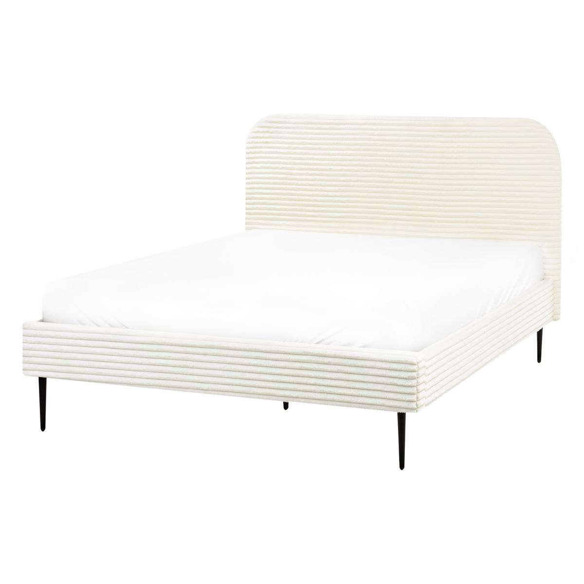 POLSTERBETT mit Lattenrost 140x200 cm Weiß Flayat - Creme, Textil (140/200cm) - Beliani