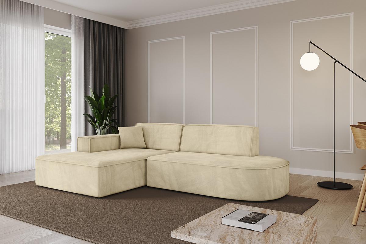 ECKSOFA Ottomane Links IREA-L1-v4 - 232x165x77 cm Beige - Taupe, Holzwerkstoff/Textil (232/165cm) - ALTDECOR