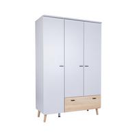KLEIDERSCHRANK Lovis 3-türig - Eichefarben/Hellgrau, Holz/Holzwerkstoff (132/201/54cm) - arthur berndt
