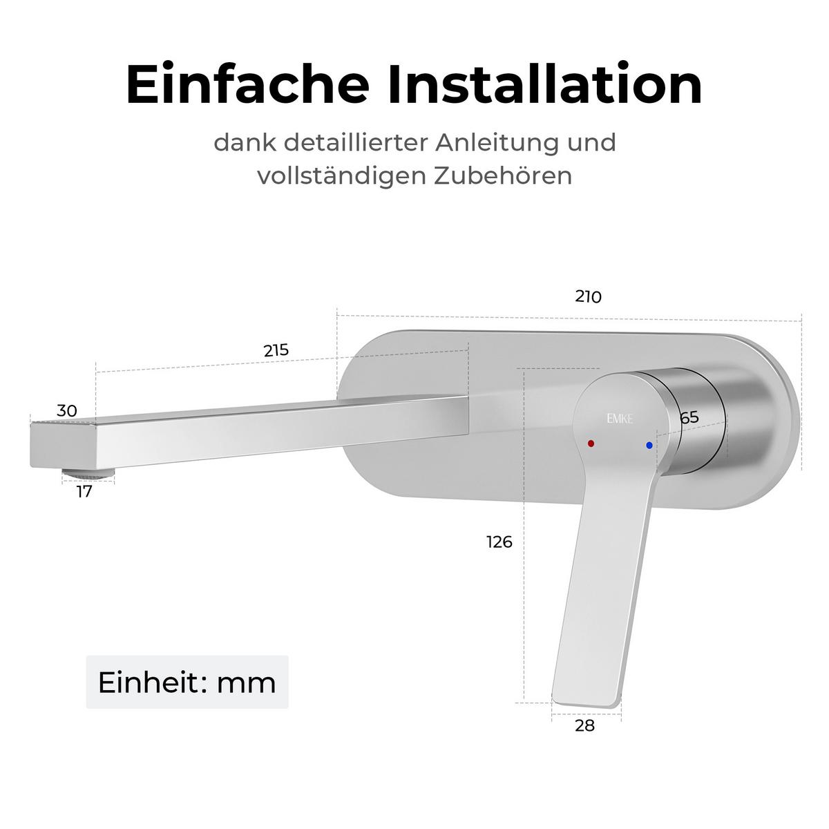 WASCHTISCHARMATUR mit Luftsprudler Messing verchromt - Chromfarben, Metall (21/7/28.8cm) - EMKE