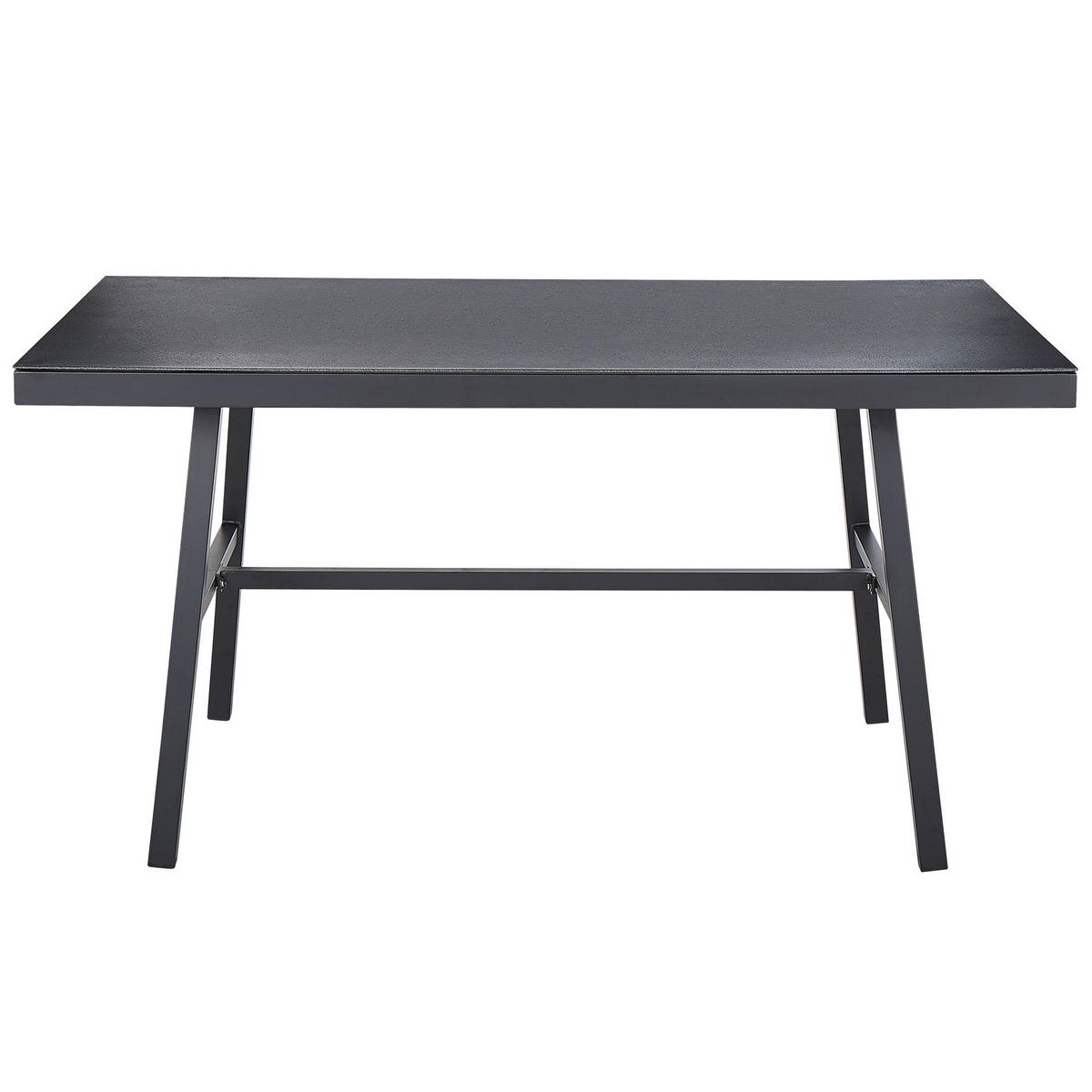 GARTENTISCH Aluminium schwarz 150/90 cm Canetto - Schwarz, Metall (150/90/76cm) - Beliani