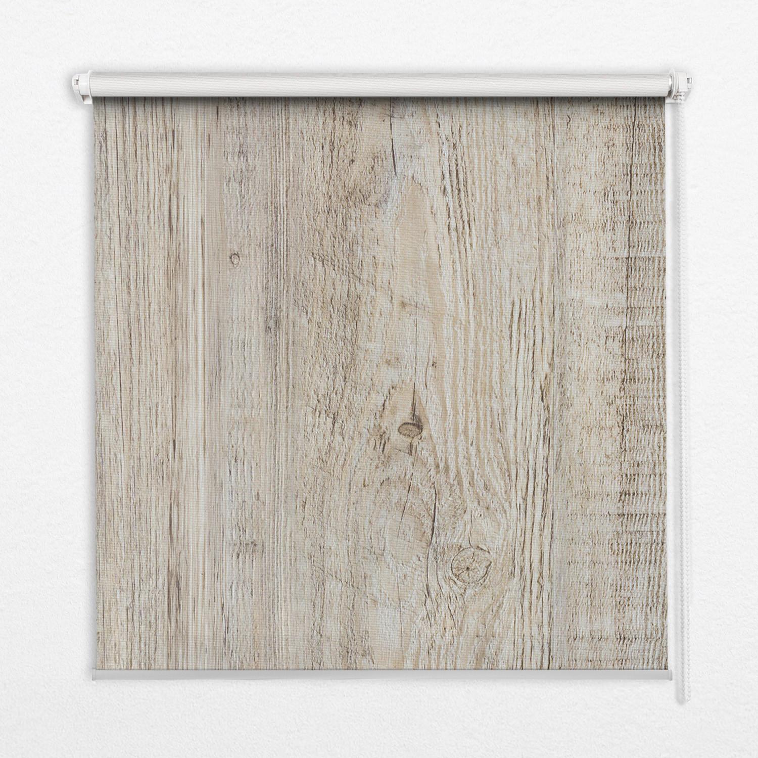 INNENROLLO - Fensterrollo - Rollo - 90x140 cm - Helles Holz - Grau, Kunststoff (90/140/0.5cm) - TULUP