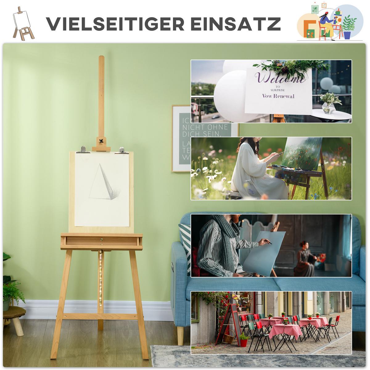 STAFFELEI Buchenholz Naturholz - Naturfarben, Holz/Buchenholz (65/110/235cm) - Vinsetto
